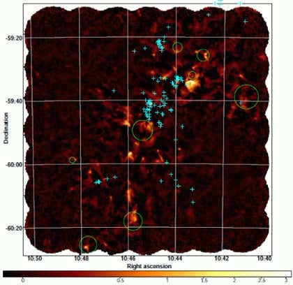 Figure from the project: Deriving a clump mass function of the Carina Nebula