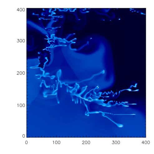 Figure from the project: Filamentary structure of wind blown superbubbles